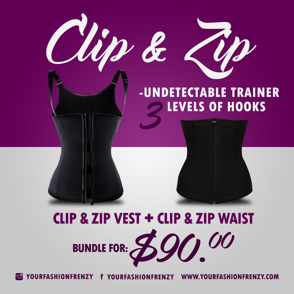 Clip and Zip Waist & Vest Shapewear Bundle YourFashionFrenzy