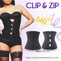 Black Clip and Zip Shapewear Undergarment (Waist Coverage)