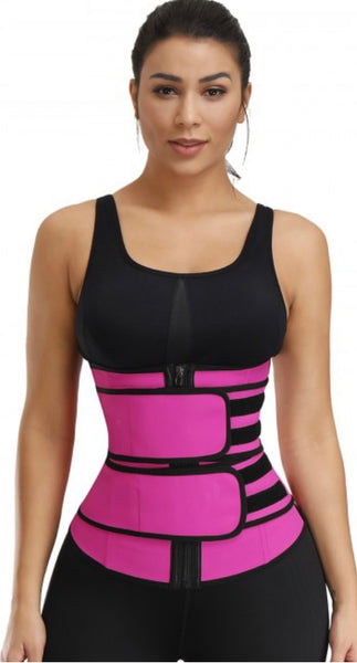 High Compression Double Trouble Workout Waist Band (Pink)